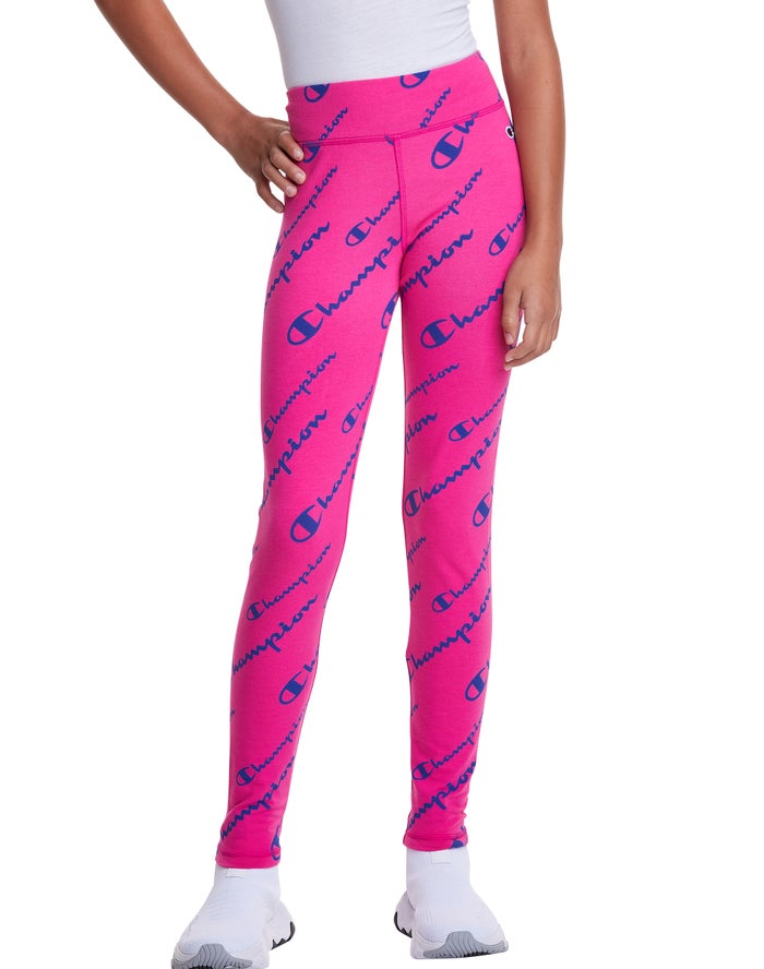 Champion Allover Logo - Tytön Pinkki Legginsit - Suomi 6094238-ZJ